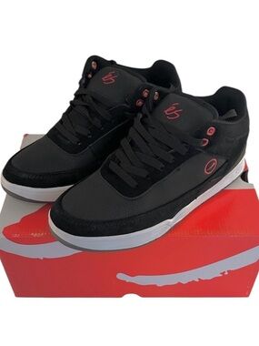'eS Men's Stylus Mid Black Noir Size 8.5 Skateboarding Sneakers Size 8.5 New!